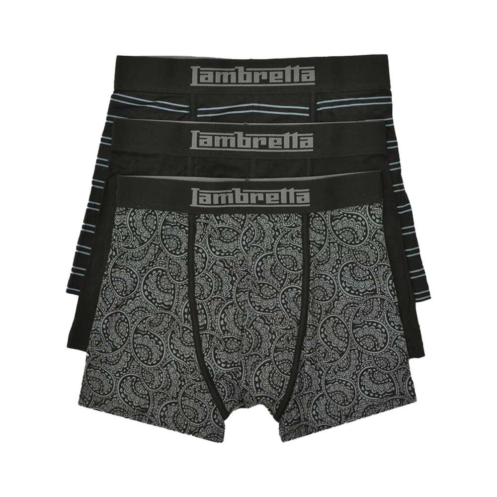 Lambretta Lambretta Men's Paisley Boxer Shorts (Pack of 3) in Black - 2