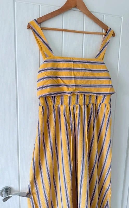 ASOS ASOS 100% cotton ladies summer dress. Yellow stripe. - 1