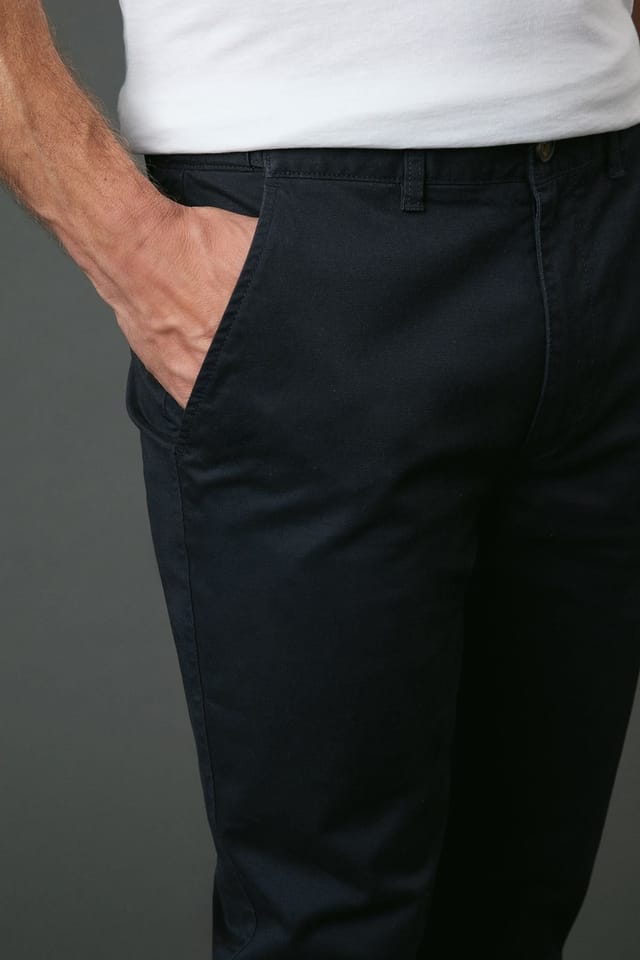 Maine Maine Men's Navy Premium Slim Fit Chino Trousers - 2