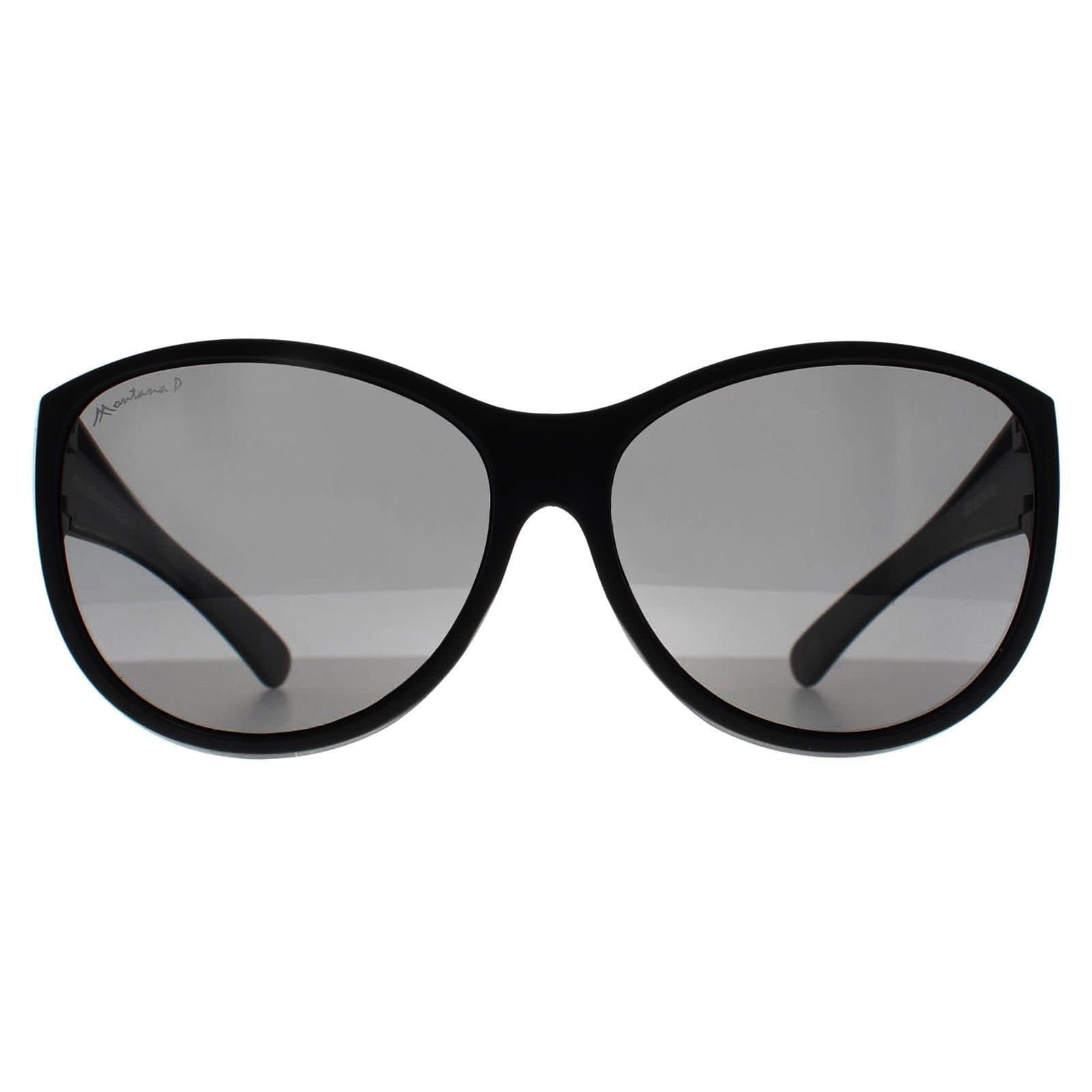 montana montana Women's Butterfly Matte Black Smoke Polarized FO8 Fit Over Glasses Sunglasses
