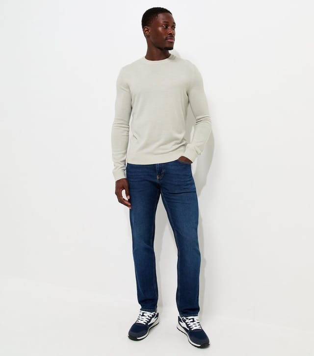 New Look Men's Grey Marl Slim Fit Knitted Crew Neck Jumper New Look - 3