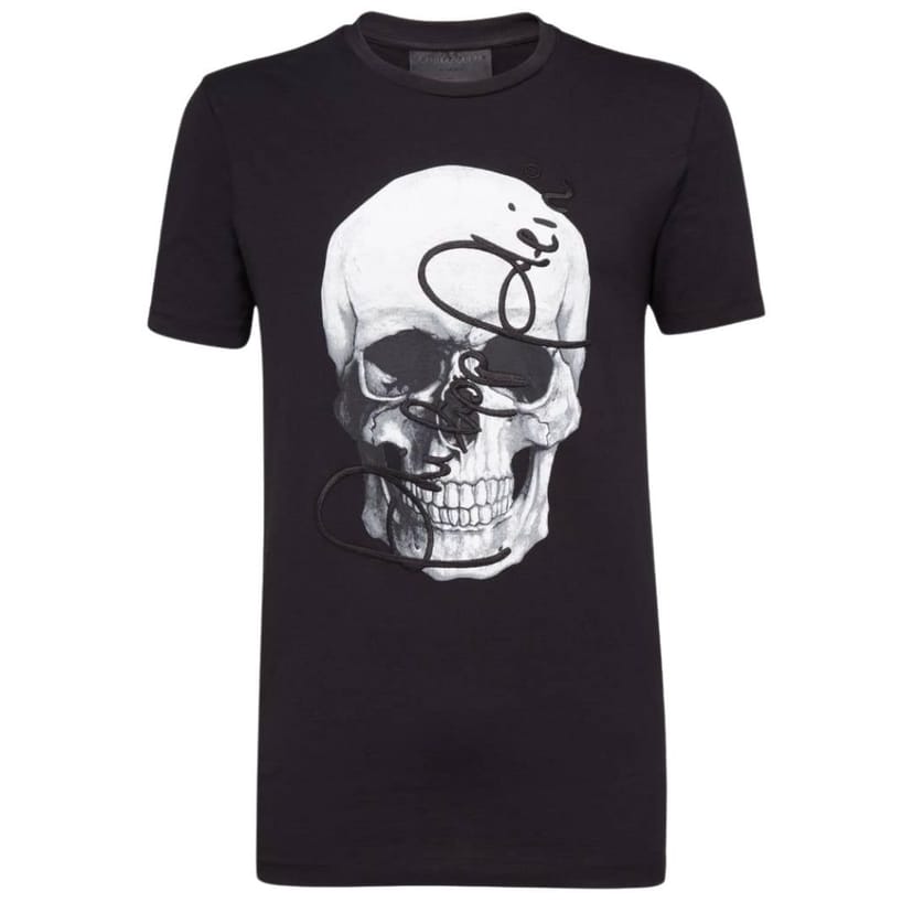 Philipp Plein Philipp Plein Men's Signature Skull Design Black T-Shirt - 1