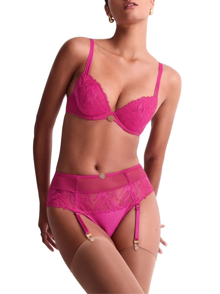 Aubade Aubade Women's Sweet Euphoria Thong Suspender Belt in Pink - 4