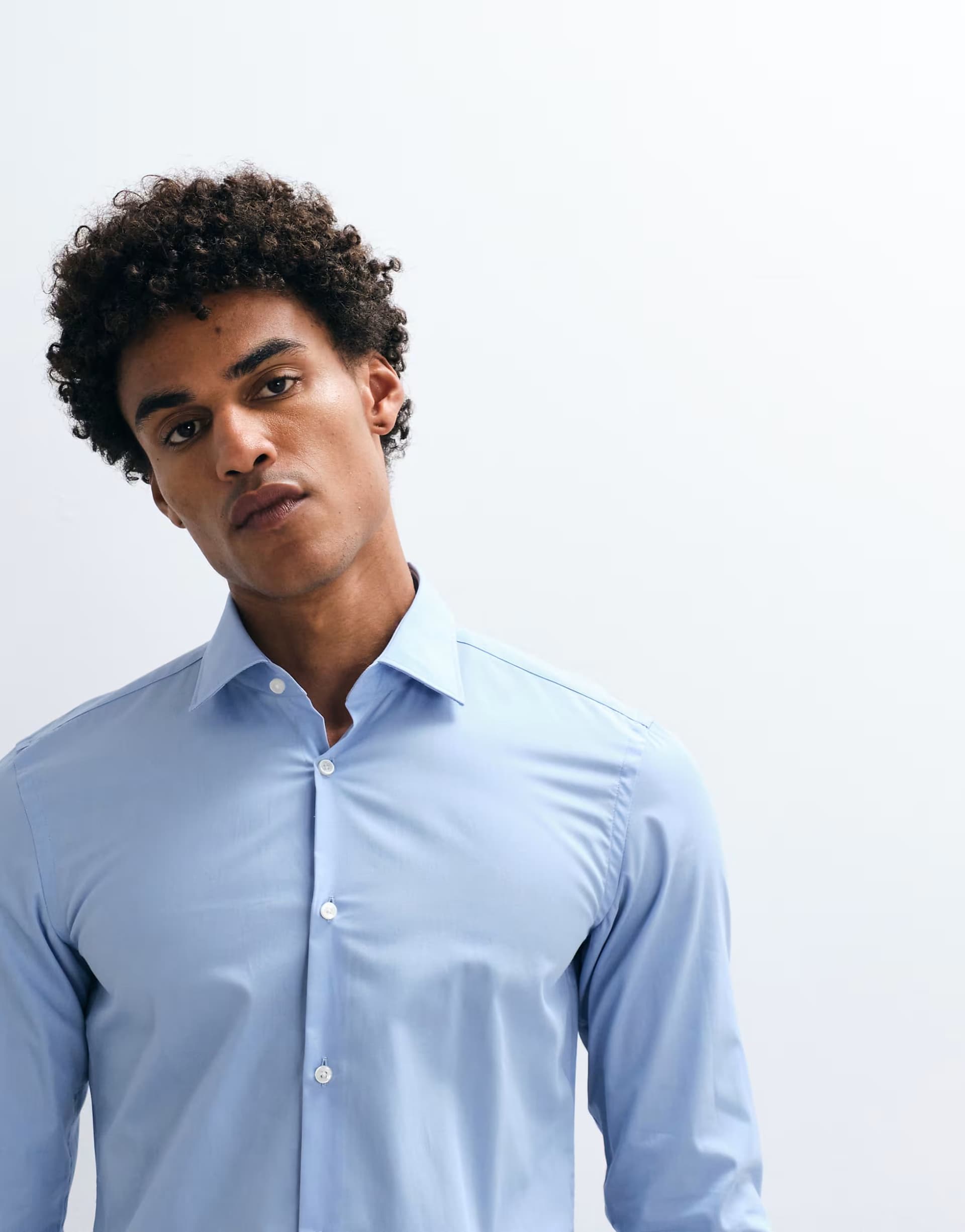 ASOS HUGO Red slim fit cotton poplin shirt in light blue