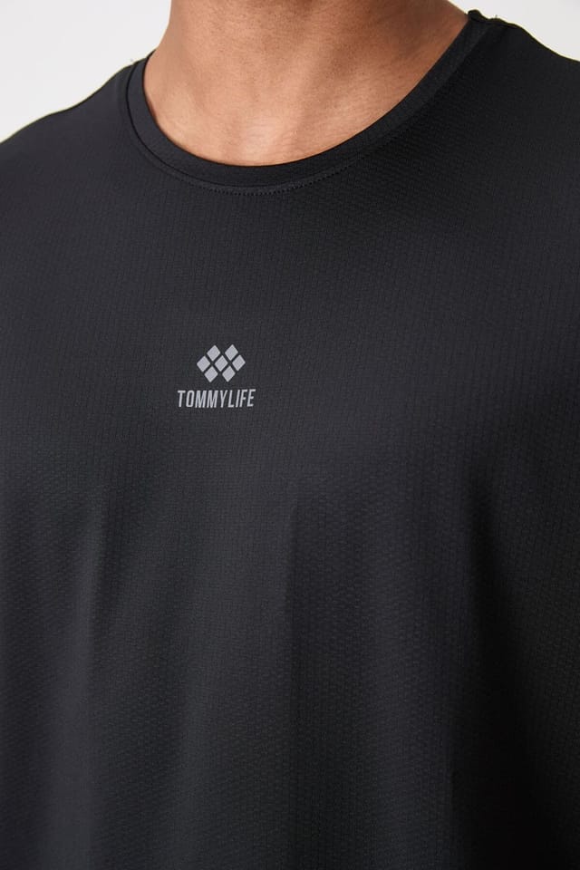 Tommy Life Tommy Life Men's Logo Patch Short-Sleeve T-Shirt in Black - 3