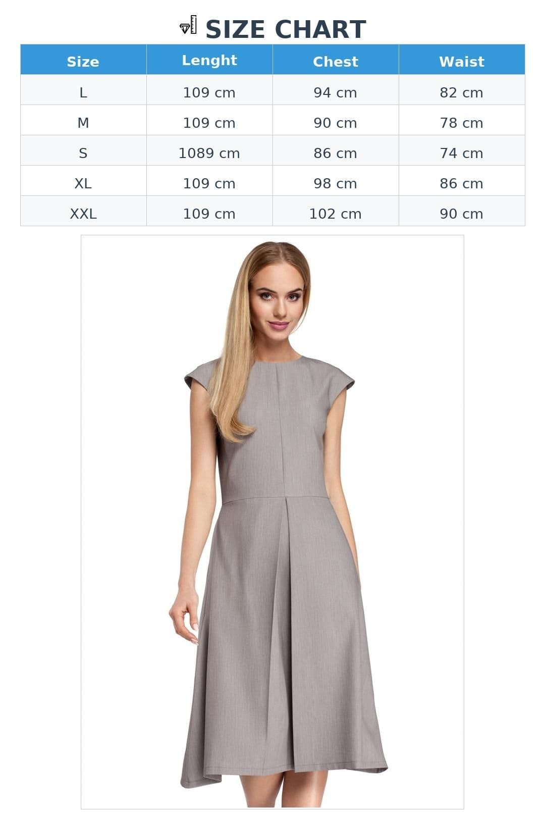 Love Lace Love Lace Women's Classic Fitted Midi Dress With Trapeze Pleat in Grey - 4