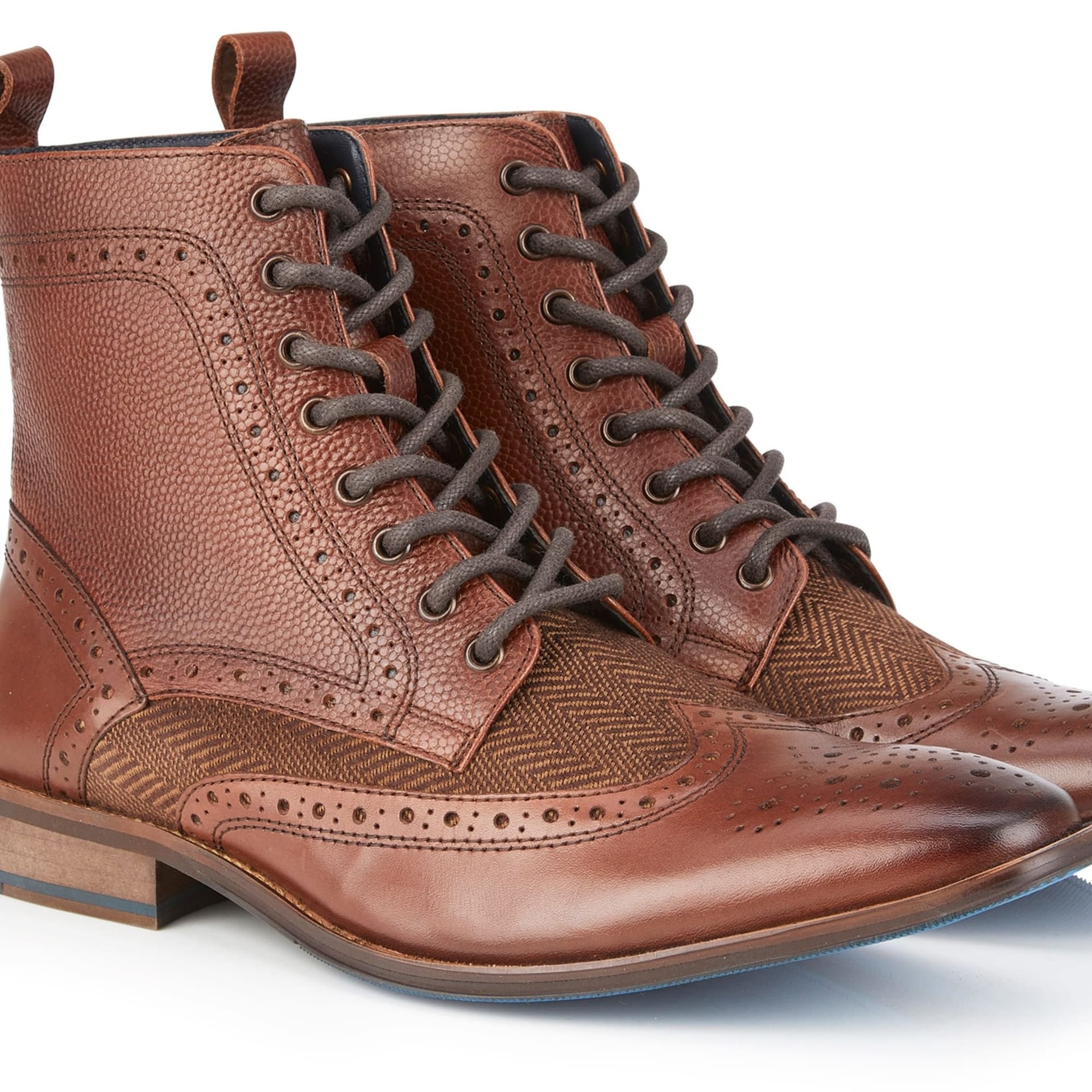 Amen Shoes Amen Shoes Men's Adare Leather Lace up Brogue Boots in Brown - 4