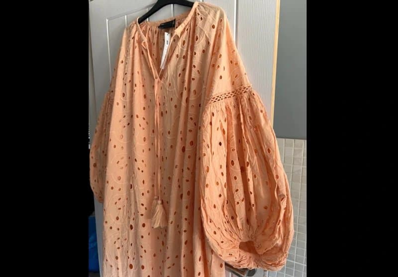 ASOS New ASOS coral cotton broderie anglaise raglan sleeve smock long chuck on summer dress 12 £125