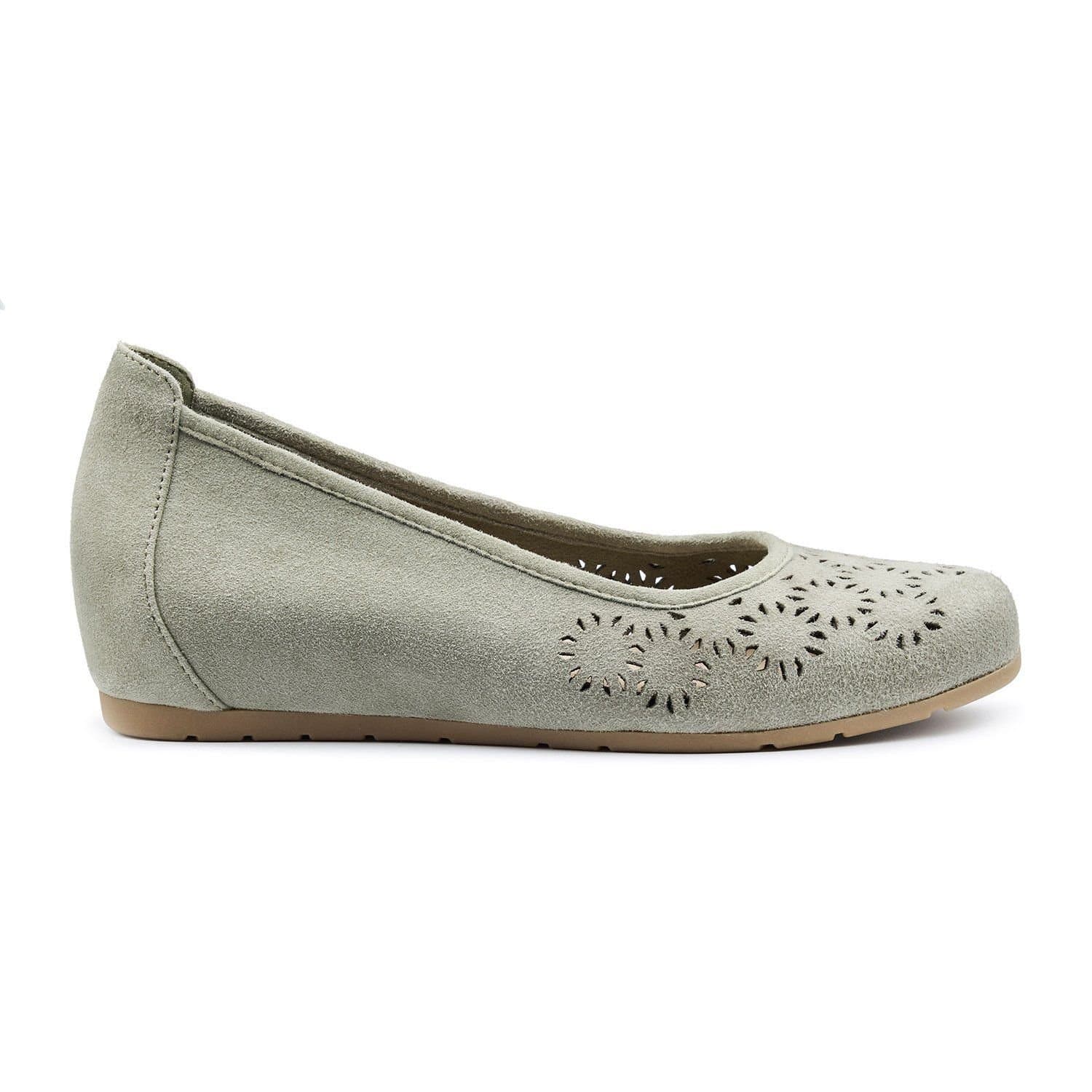 Hotter Hotter Women's 'Swan' Slip On Shoes with Hidden Wedge in Olive