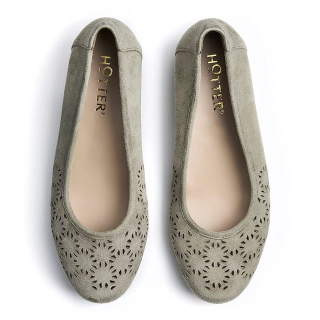 Hotter Hotter Women's 'Swan' Slip On Shoes with Hidden Wedge in Olive - 3