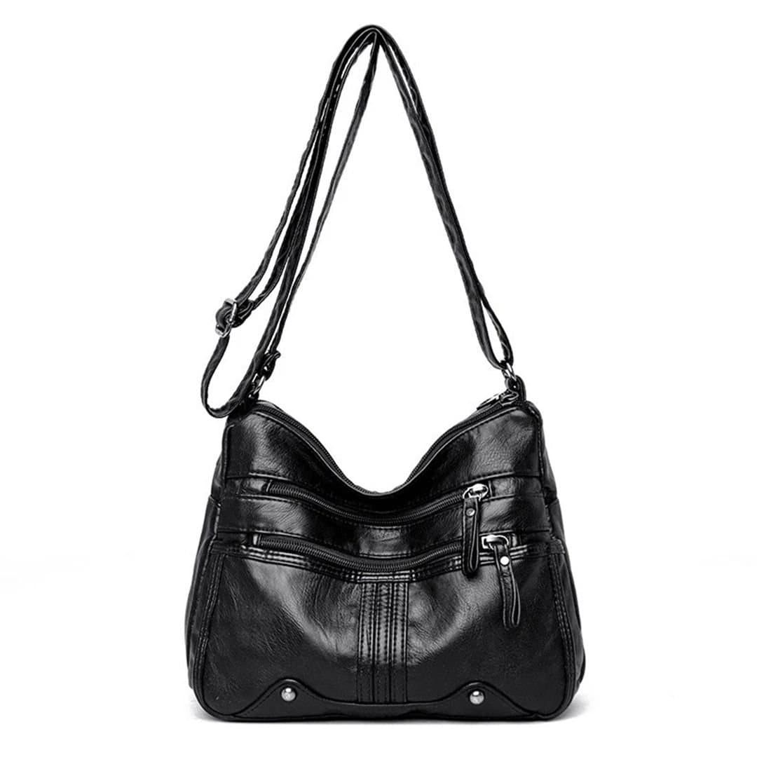 Nordara Nordara Black Women's Multi-Pocket Messenger Crossbody Shoulder Bag