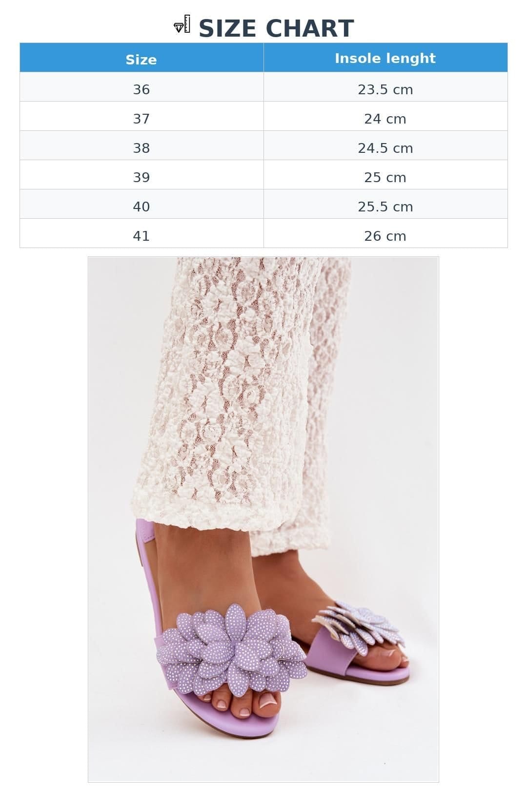 Love Lace Love Lace Women's Step in Flat Sole Sandals with Decorative Front Ornament in Violet - 4