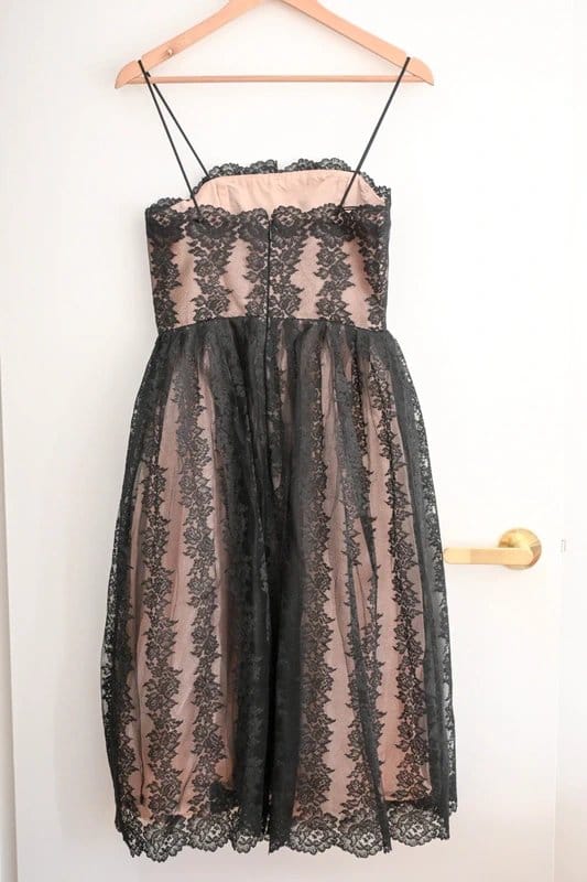 Topshop Topshop black lace midi dress size 10 - 1
