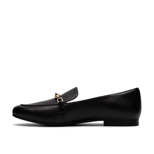Clarks Clarks Women's Tamna Iris Black Leather Loafers, Slip Ons - 2