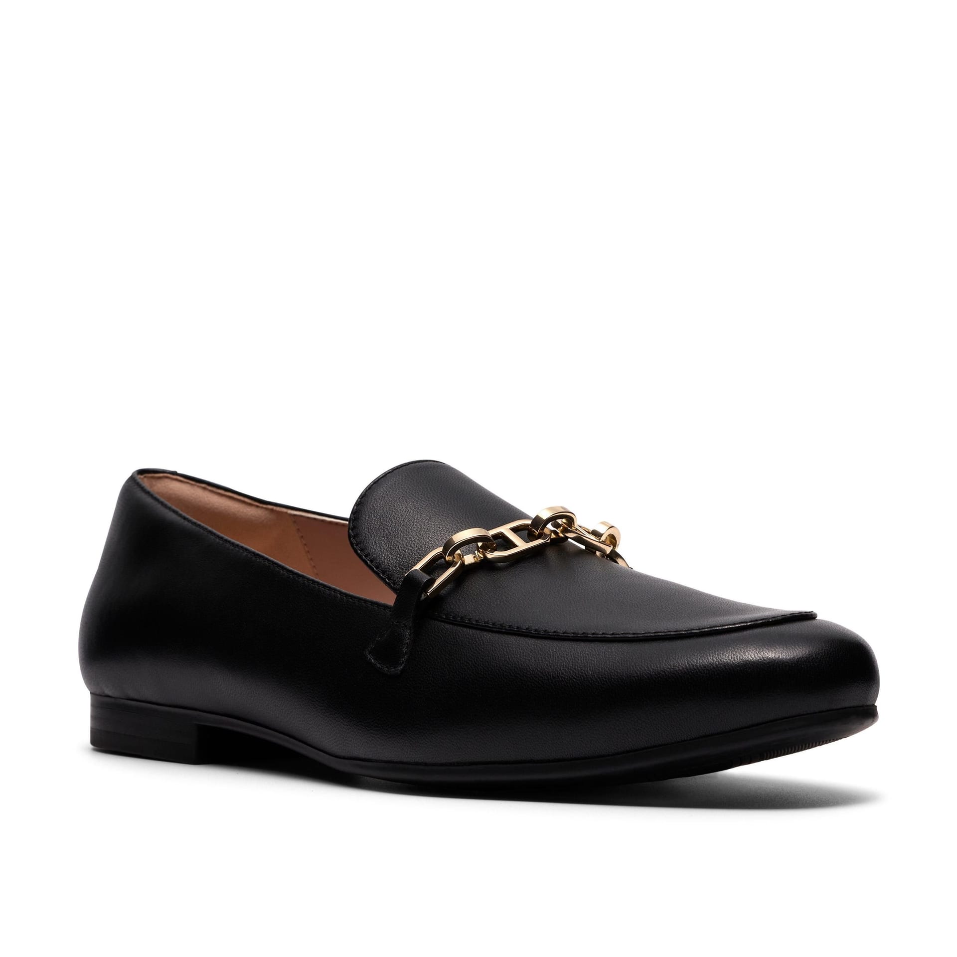 Clarks Clarks Women's Tamna Iris Black Leather Loafers, Slip Ons - 4