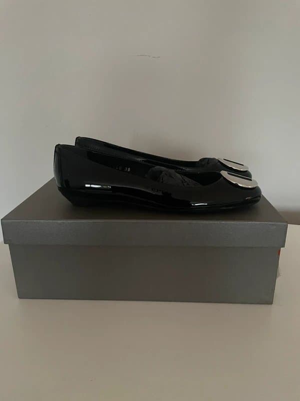 Prada Prada ballerinas with silver buckle NWBox size 38 fit more like a 38.5