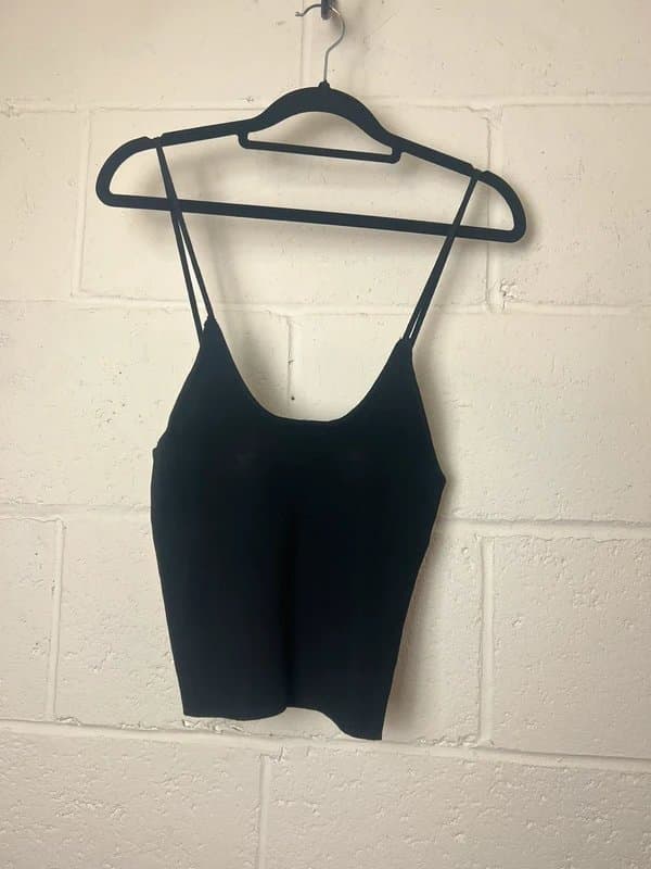 Zara zara black spaghetti strap ribbed top with tags
