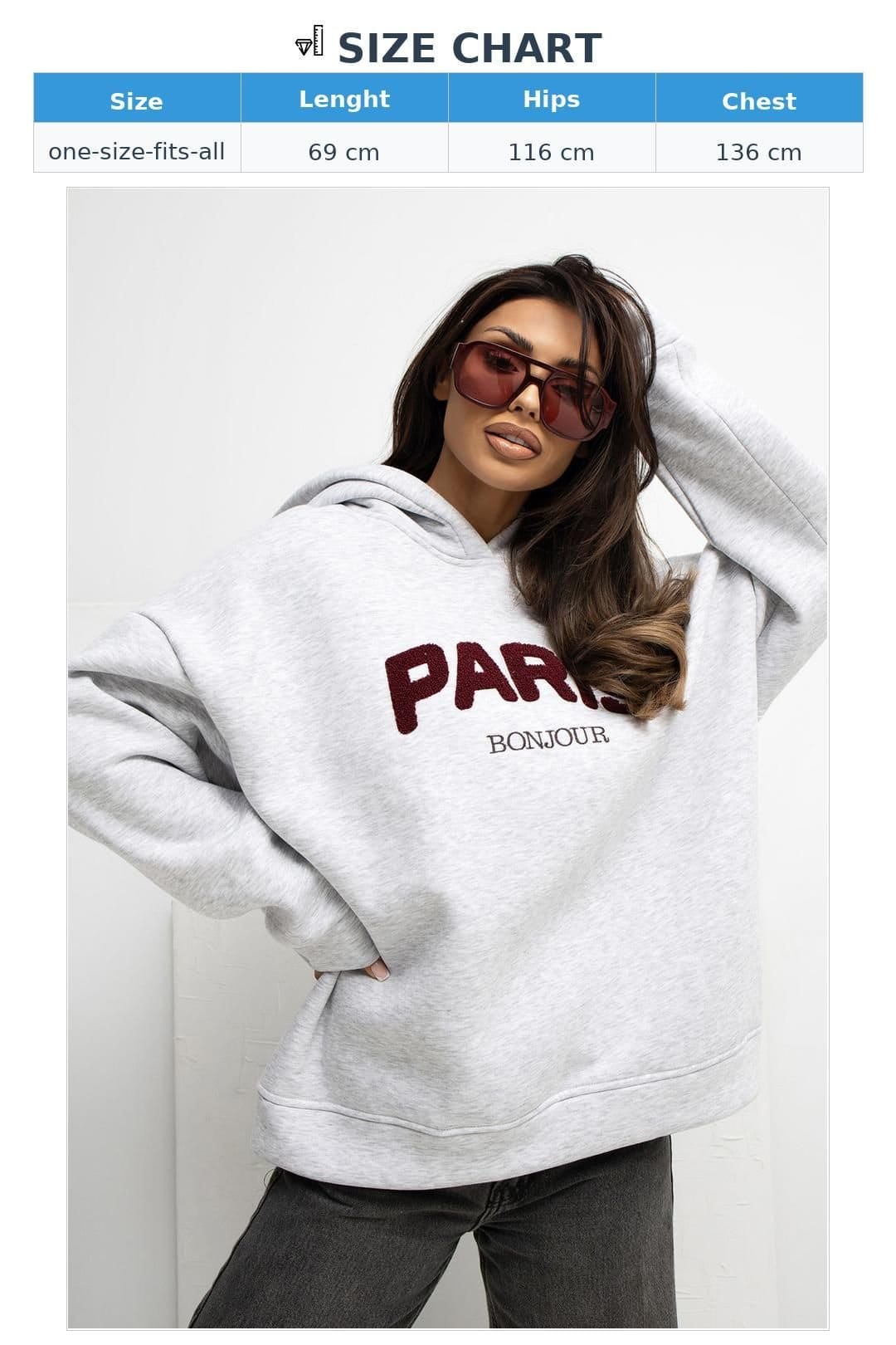 Love Lace Love Lace Women's Hooded Cotton Blend Sweatshirt in Grey - 4