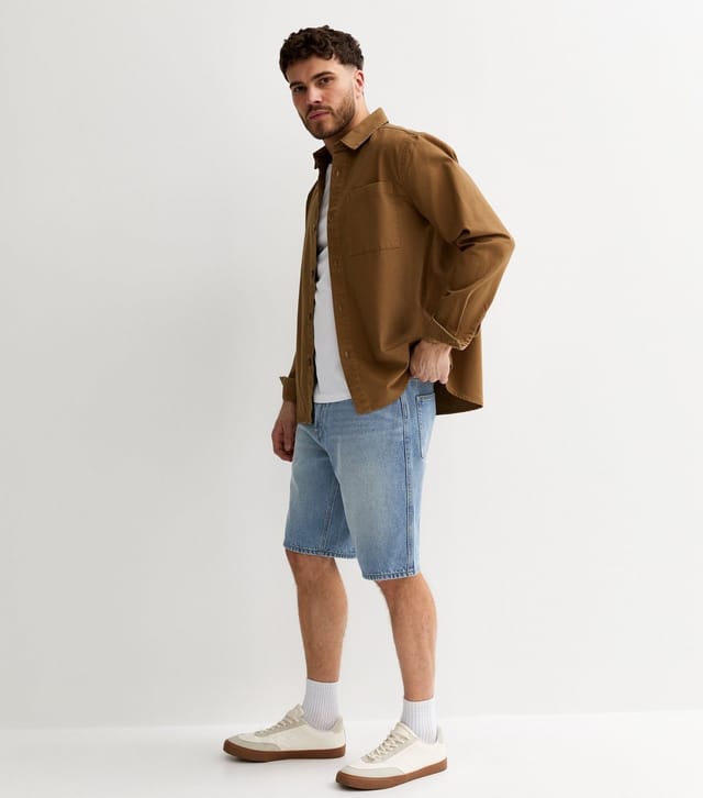 New Look Men's Light Blue Wash Denim Bermuda Shorts New Look - 3