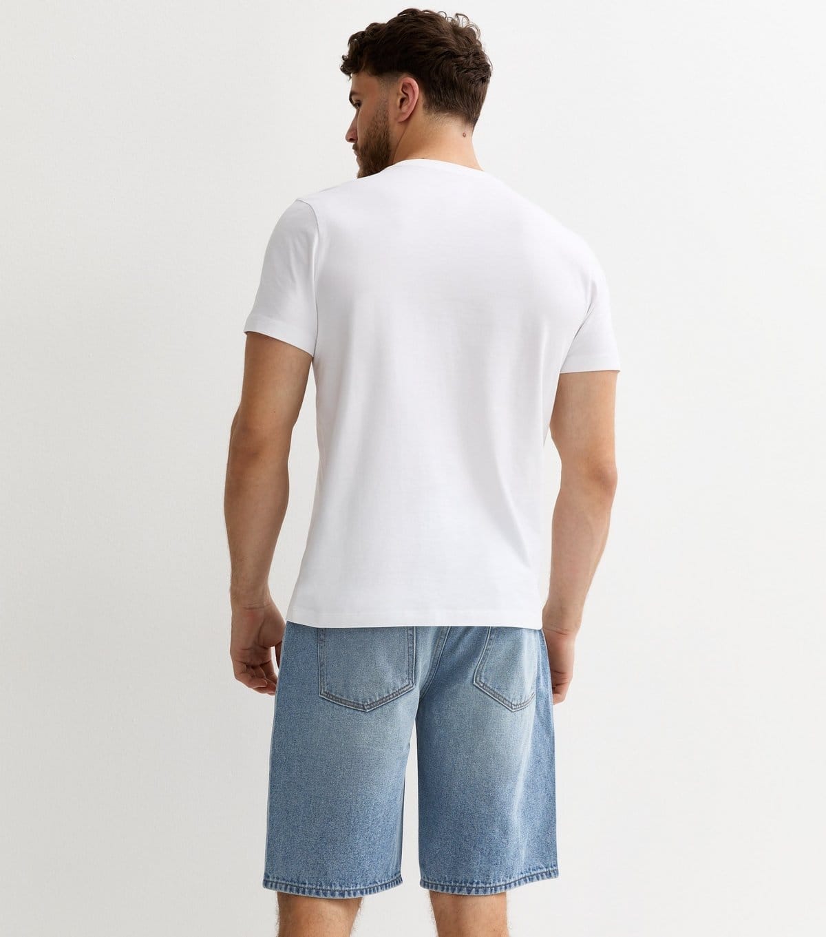 New Look Men's Light Blue Wash Denim Bermuda Shorts New Look - 4