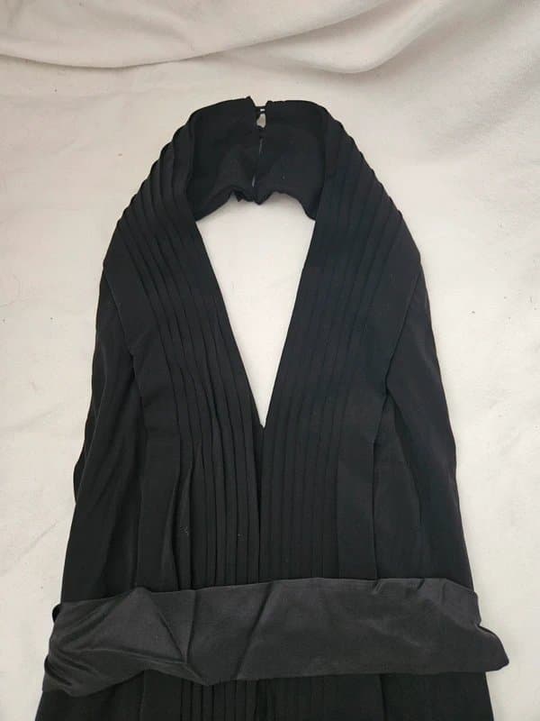 Coast Coast 'Goddess' Ladies Black Halterneck Pleated Front Midi Dress Size 8