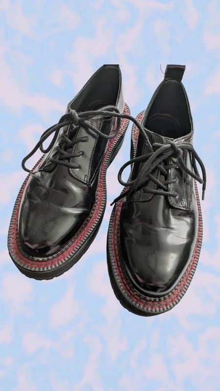 Bershka Bershka Chunky Heeled Black Brogues