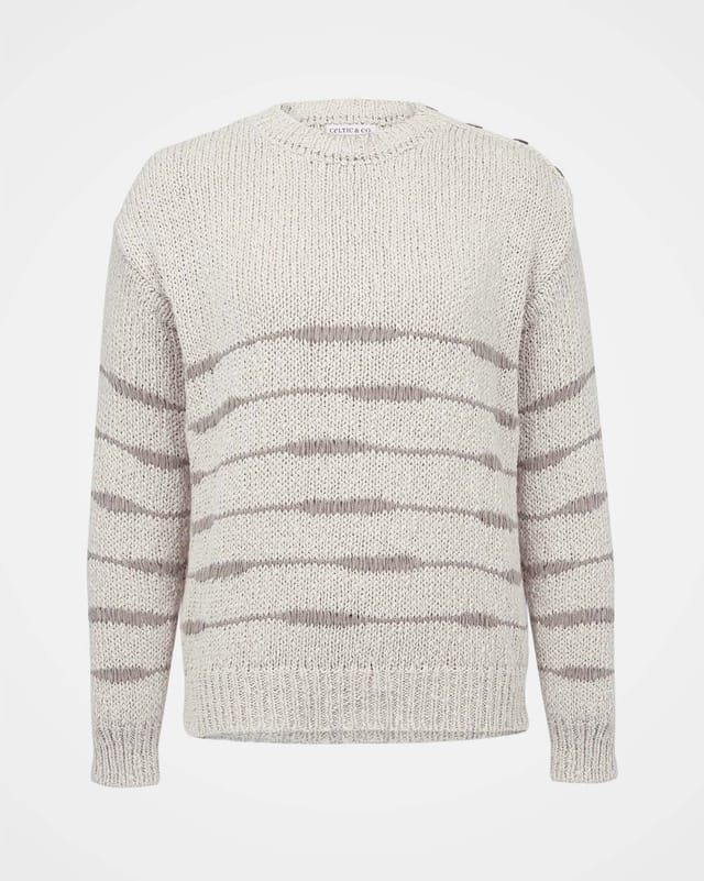 Celtic & Co Celtic & Co Women's Drop Stitch Breton Sweater in Off-White - 2