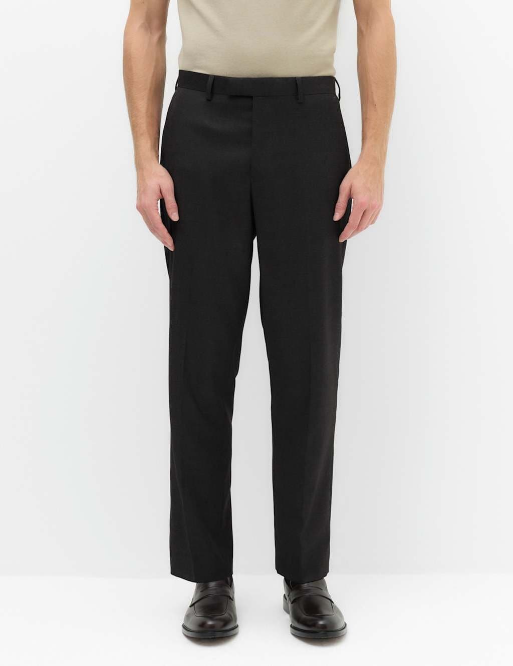 Marks & Spencer M&S Regular Fit Stretch Ultimate Suit Trousers Charcoal