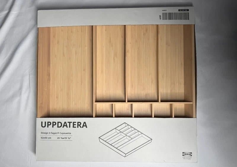 IKEA Ikea uppdatera bamboo cutlery tray 52x50 cm drawer organiser – brand new