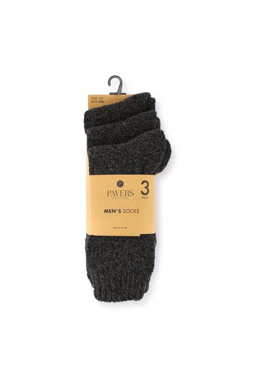 Pavers Pavers Men's Three Pack Socks in Black