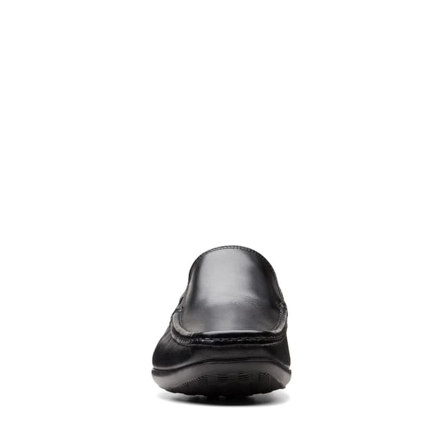 Clarks Clarks Men's Finer Sun Black Leather Loafers, Slip Ons - 3