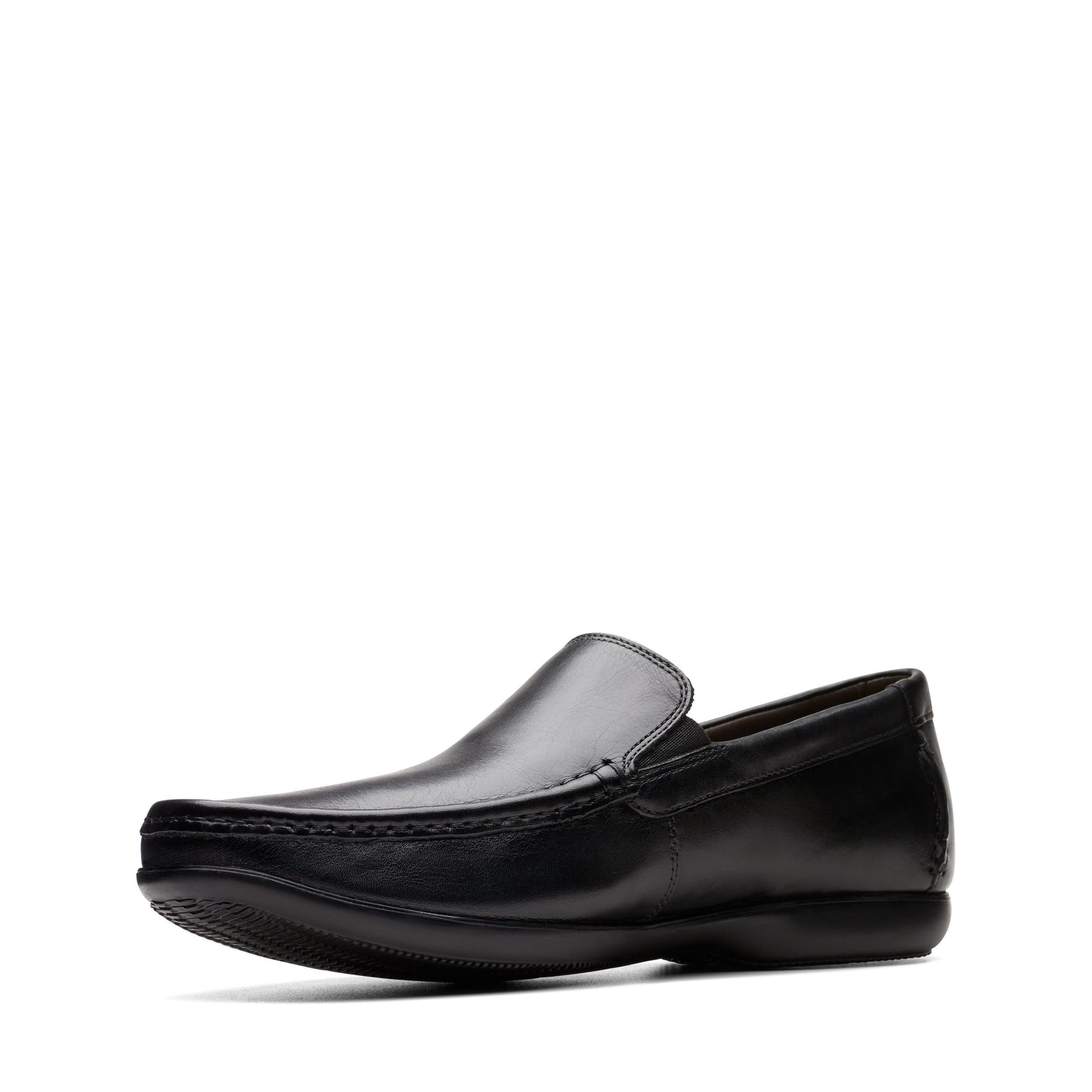 Clarks Clarks Men's Finer Sun Black Leather Loafers, Slip Ons - 4