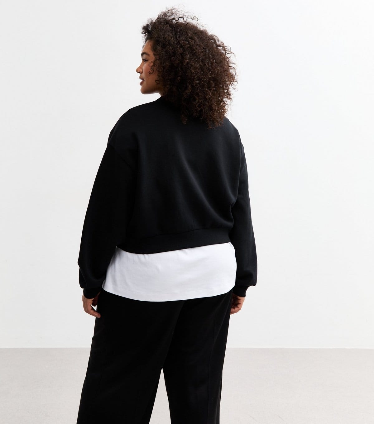 New Look Women's Plus Size Black Zip Up Cropped Bomber Jacket Curves New Look - 4