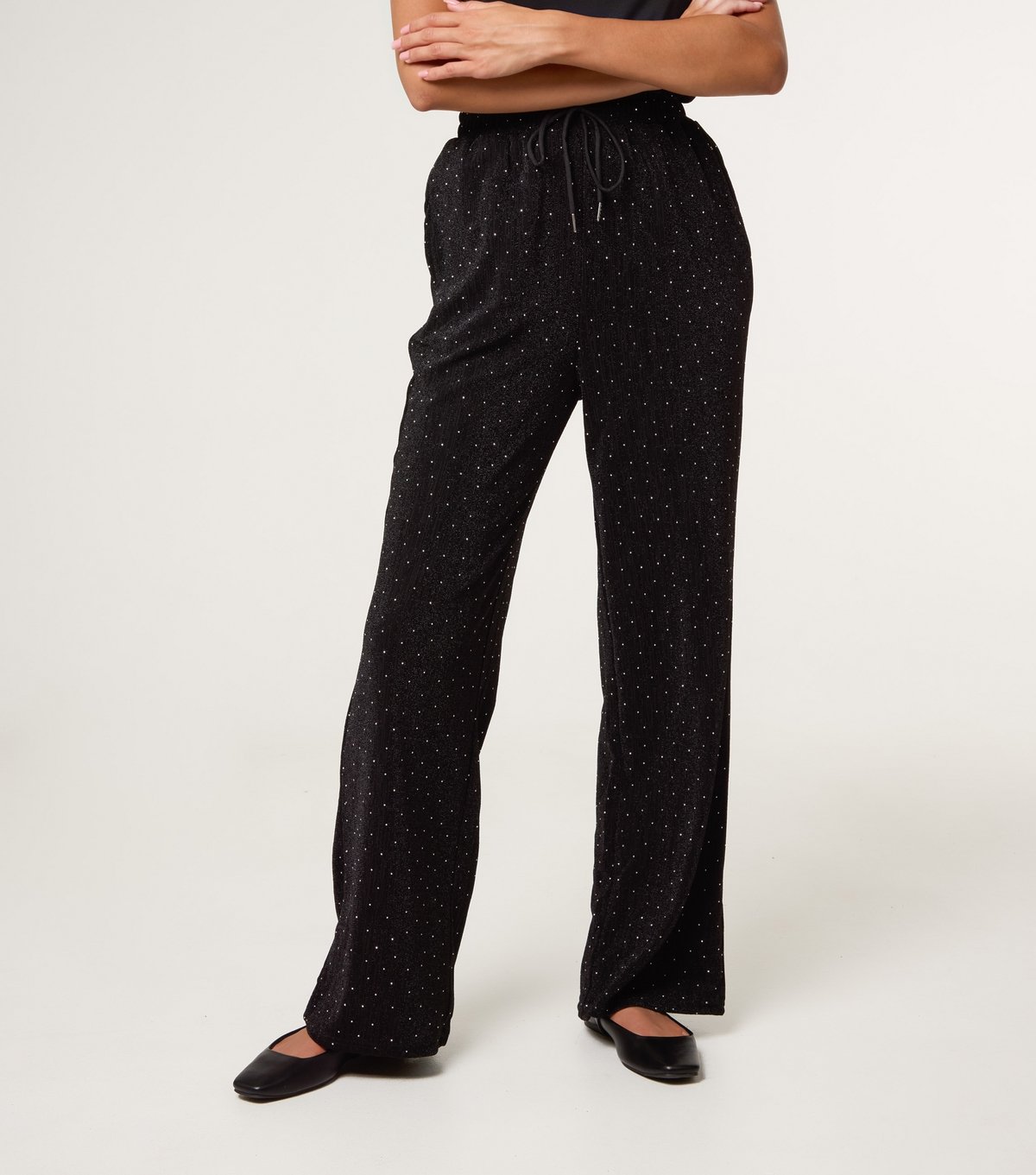 Blue Vanilla Women's Black Diamante Embellished Trousers Blue Vanilla New Look - 3