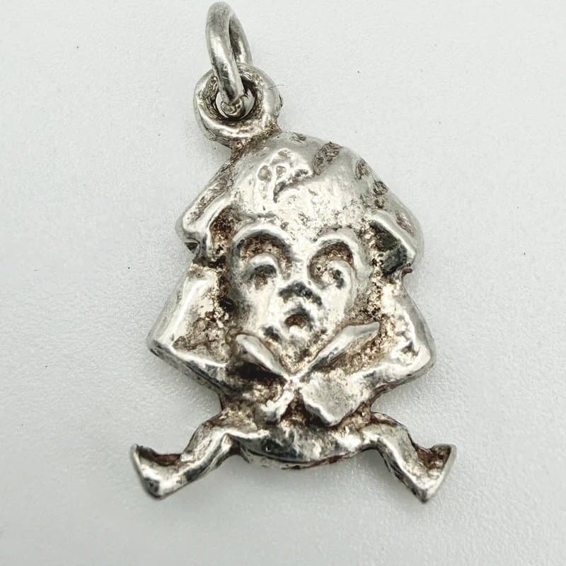 no brand Vintage 925 Sterling Silver Humpty Dumpty Charm Pendant