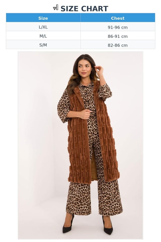 Love Lace Love Lace Women's Hooded Fur Style Polyester Zip Vest in Brown - 3