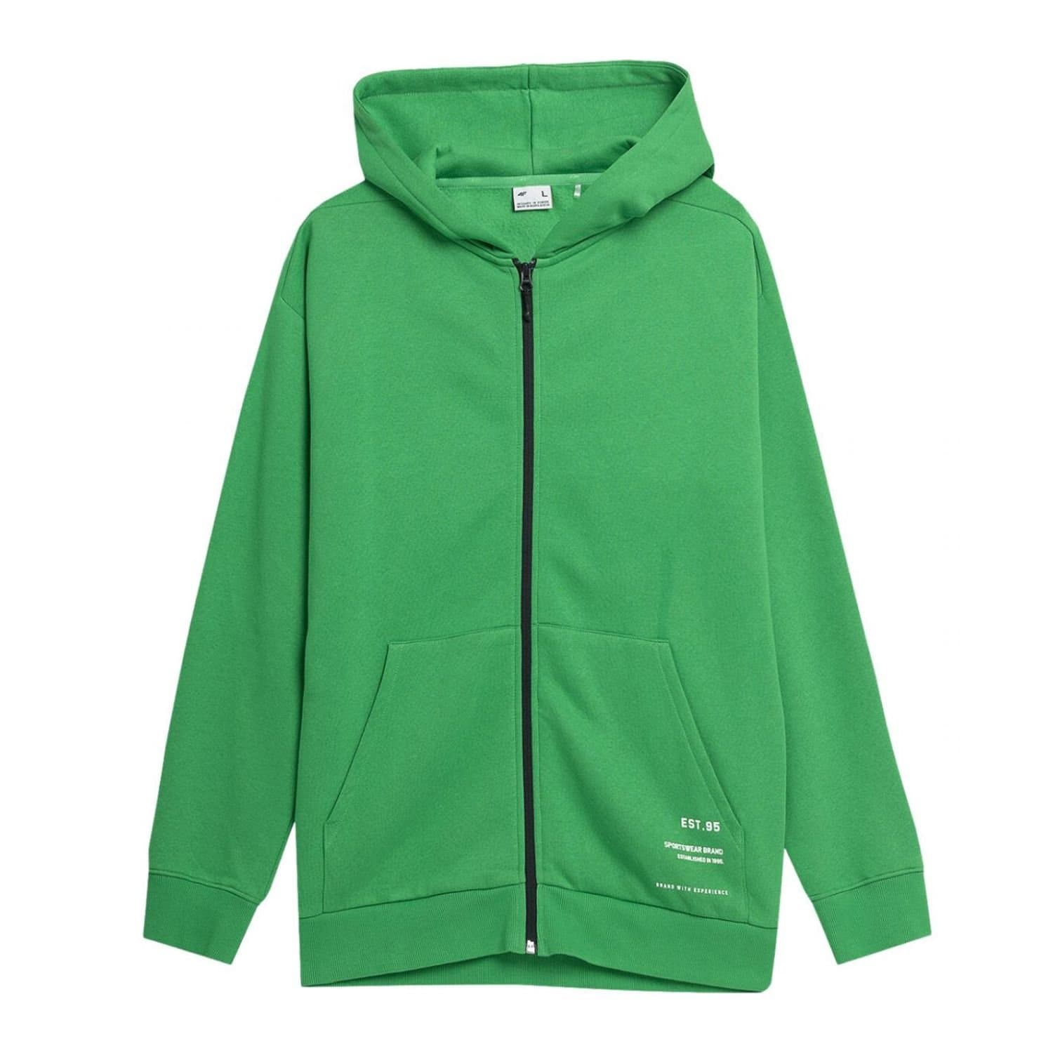 4F 4F Men's SS23TSWSM236 Full Zip Hoodie in Green