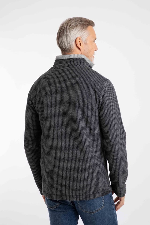 Weird Fish Weird Fish Men's Newark 1/4 Zip Grid Fleece in Jet Black - 3