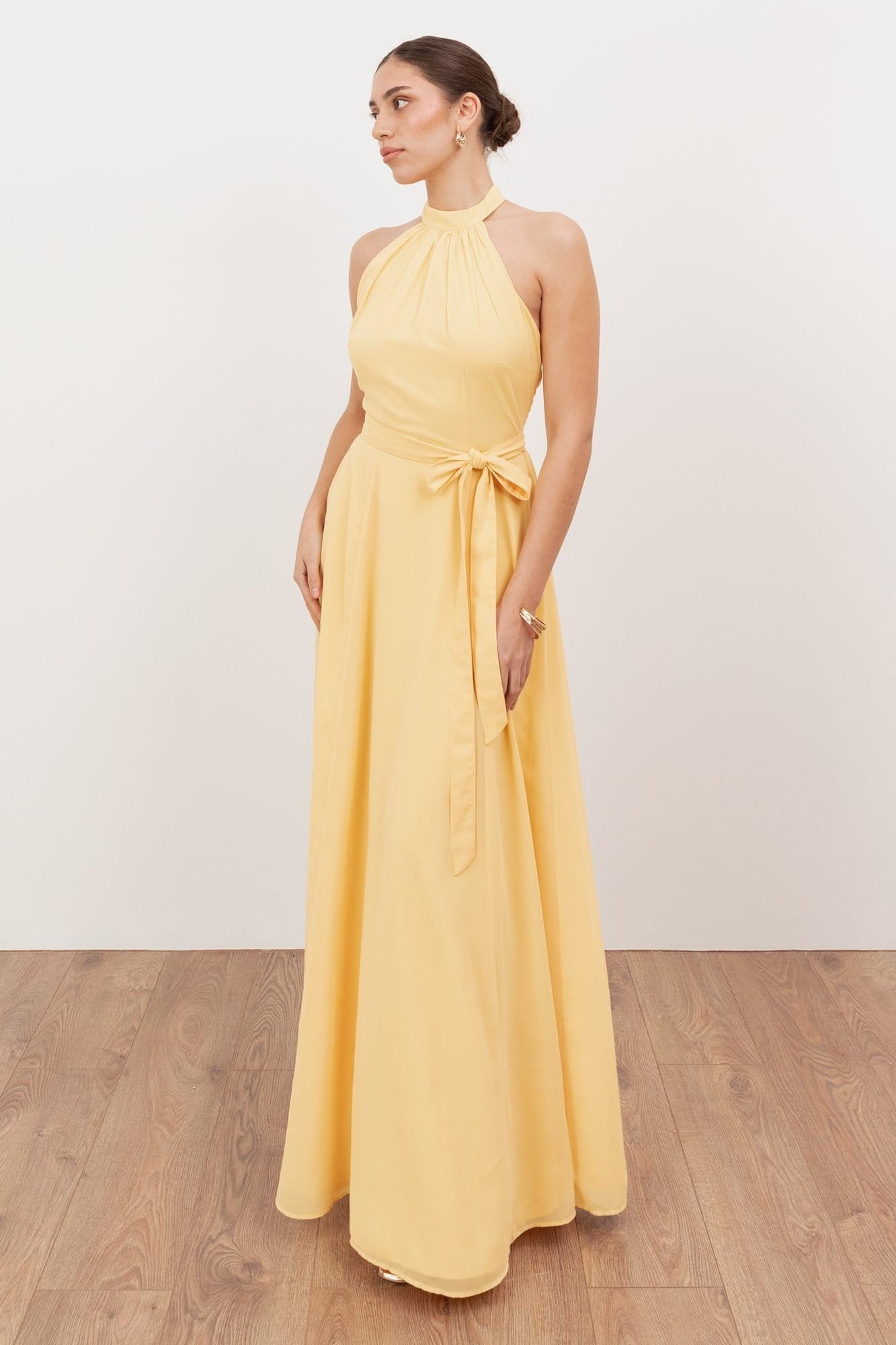 Anaya with Love Yellow Georgette Maxi Dress