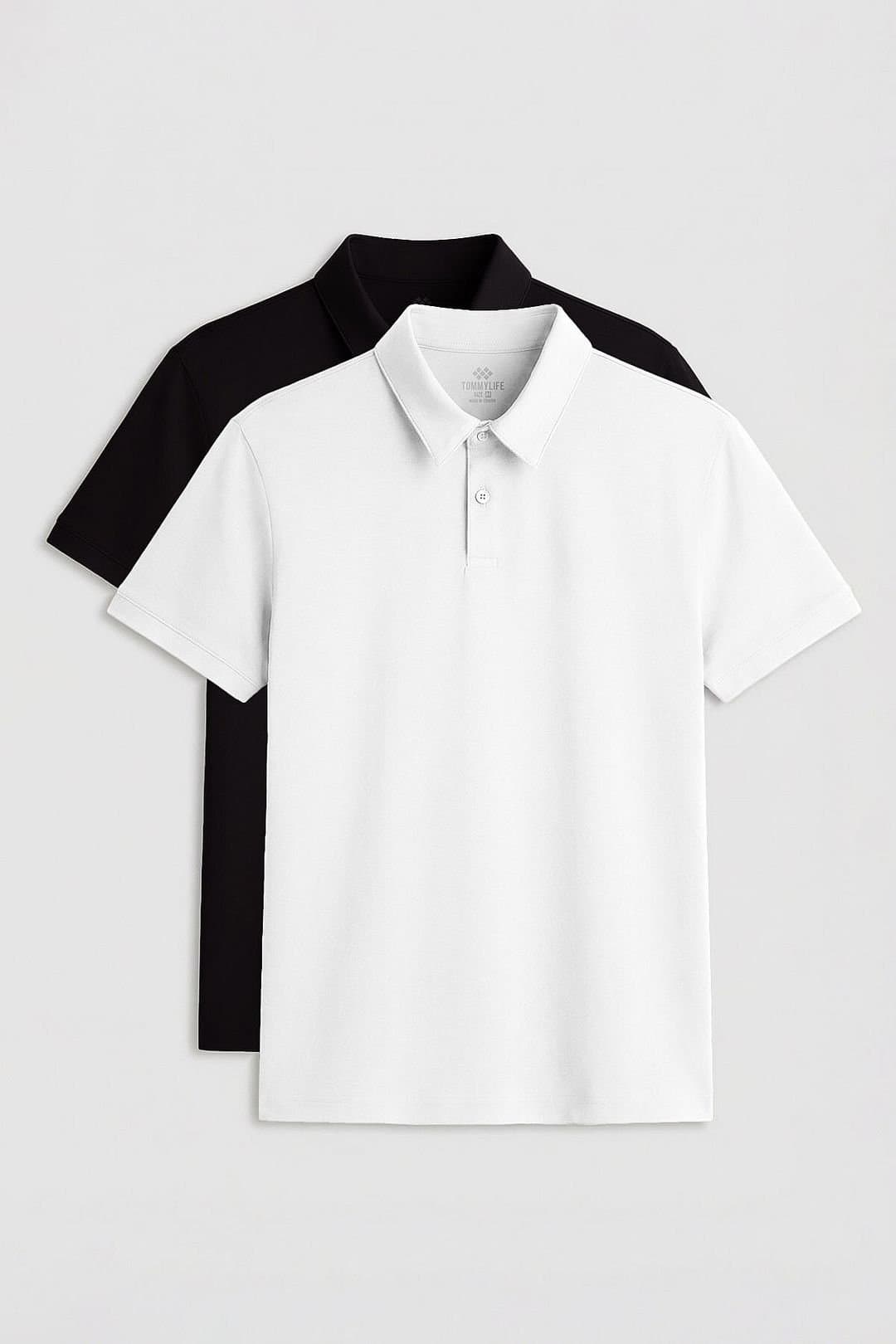 Tommy Life Tommy Life Men's Cotton-Elastane Polo T-Shirt in White