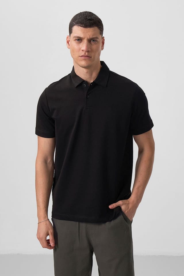 Tommy Life Tommy Life Men's Cotton-Elastane Polo T-Shirt in White - 2