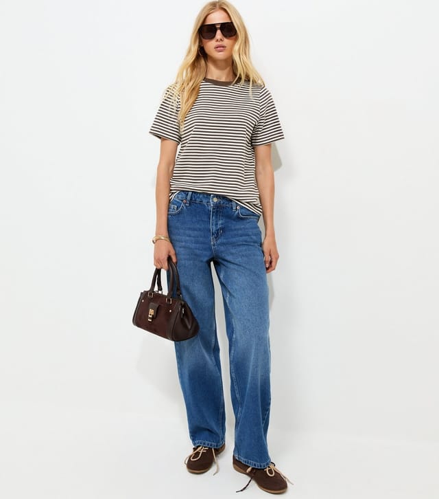 New Look Women's Premium Cream Heavyweight Cotton Striped T-Shirt New Look - 2