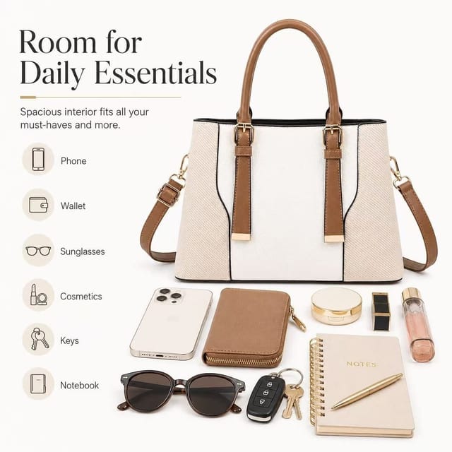 BluCore BluCore Women's Hand bag with Detachable Shoulder Strap in Brown - 2