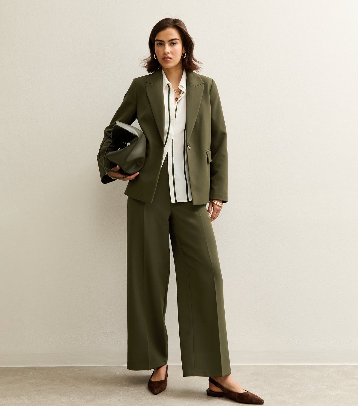 New Look Women's Khaki Single Breasted Blazer Jacket New Look - 2