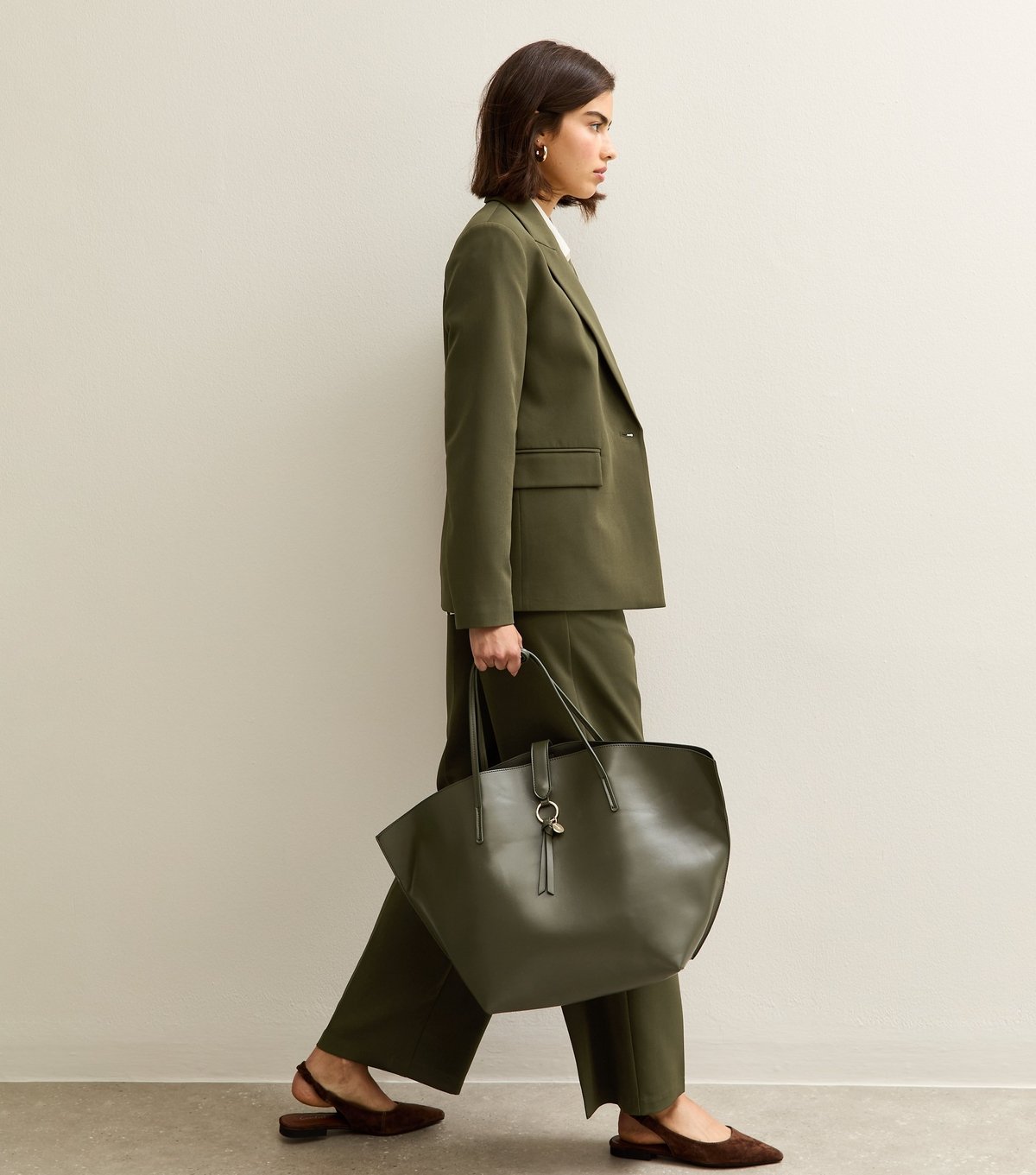 New Look Women's Khaki Single Breasted Blazer Jacket New Look - 3