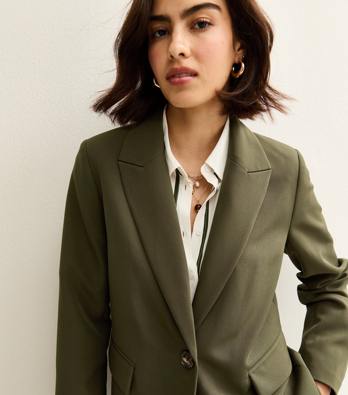 New Look Women's Khaki Single Breasted Blazer Jacket New Look - 4