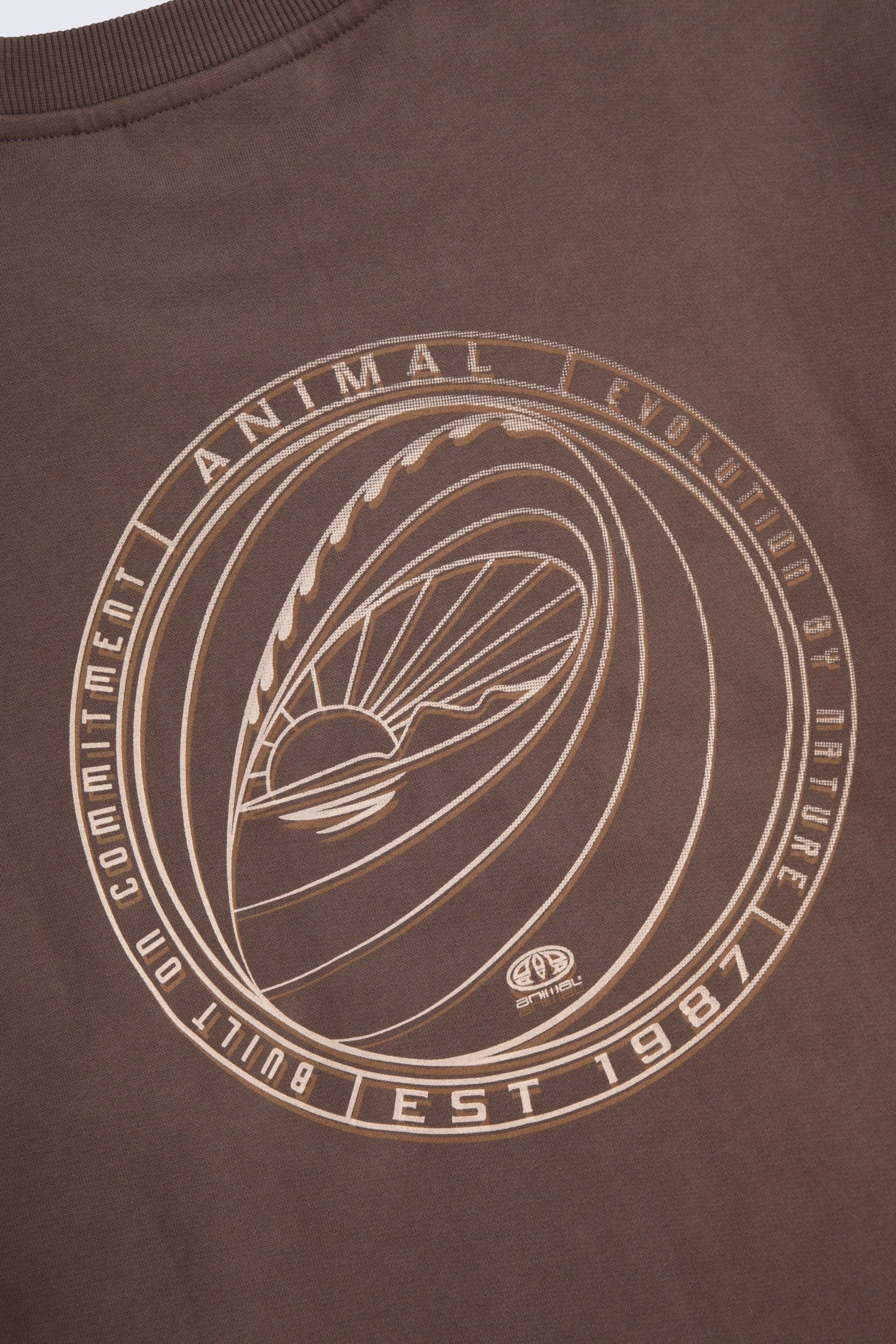 Animal Animal Men's 'Jonah' Ribbed Cuffs Cotton Drop Shoulder Sweatshirt in Brown - 4