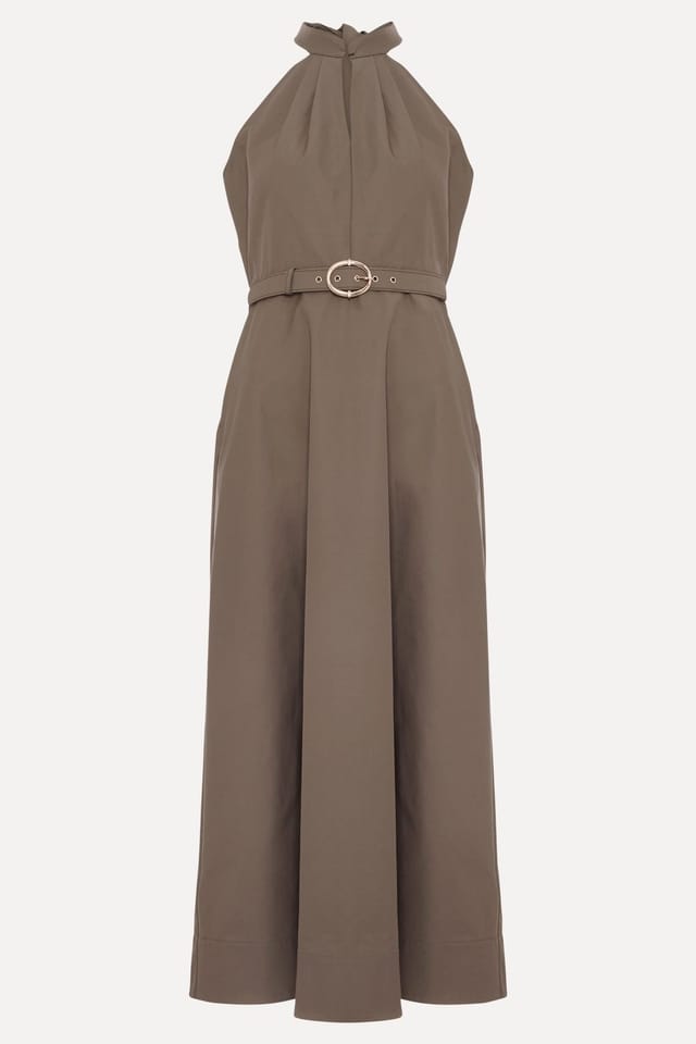 Phase Eight Phase Eight Women's Krystel Halter Dress in Khaki - 2