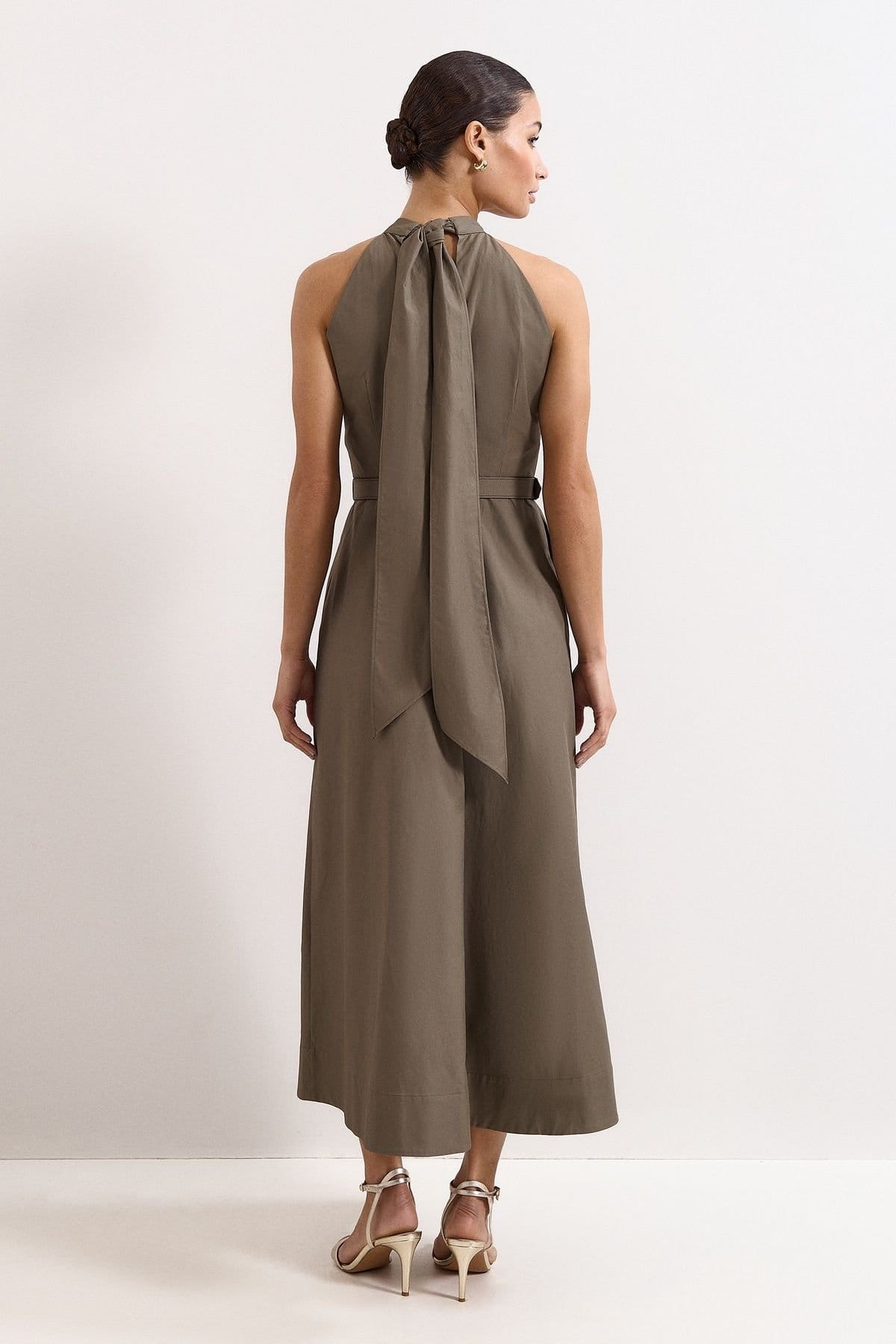 Phase Eight Phase Eight Women's Krystel Halter Dress in Khaki - 4