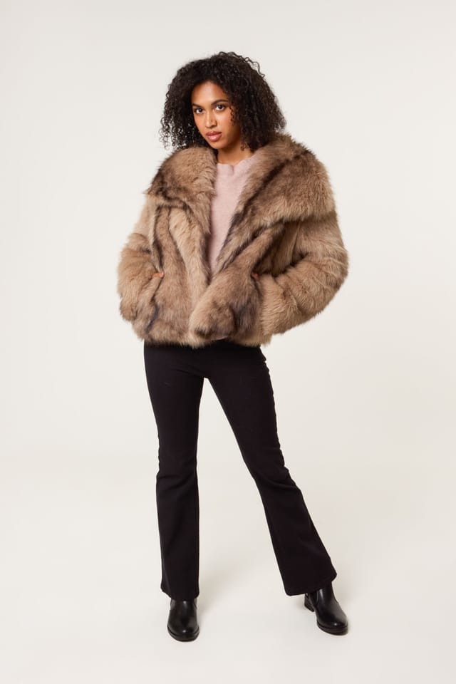 Blue Vanilla Blue Vanilla Women's Light Brown Faux Fur Coat - 3